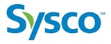 Sysco logo featuring blue lettering with a green swoosh accent and trademark symbol